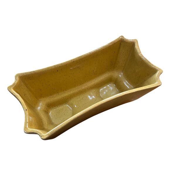 Vintage Ungemach USA mustard yellow atomic age art pottery planter vase pot - Picture 8 of 8